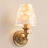 Posie Retro Brass Linen Shade Wall Sconce