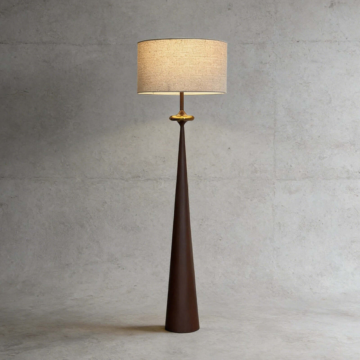 Putney Floor Lamp Walnut color & Beige