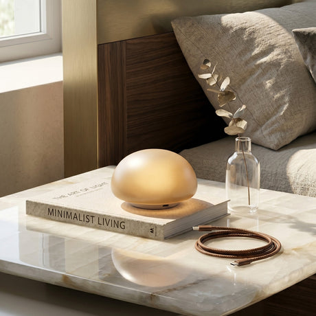 Snowflake Alabaster Rechargeable Table Lamp