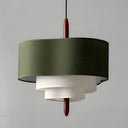 Raphia Pendant Lamp Green & White