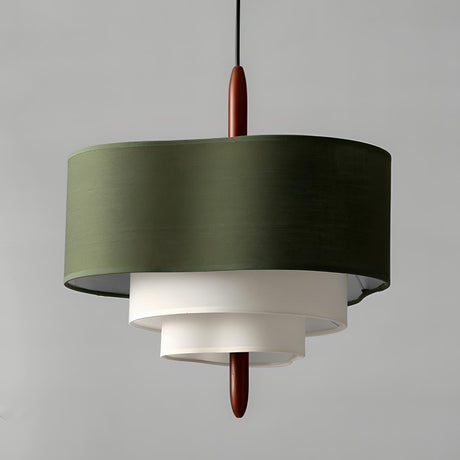 Raphia Pendant Lamp Green & White