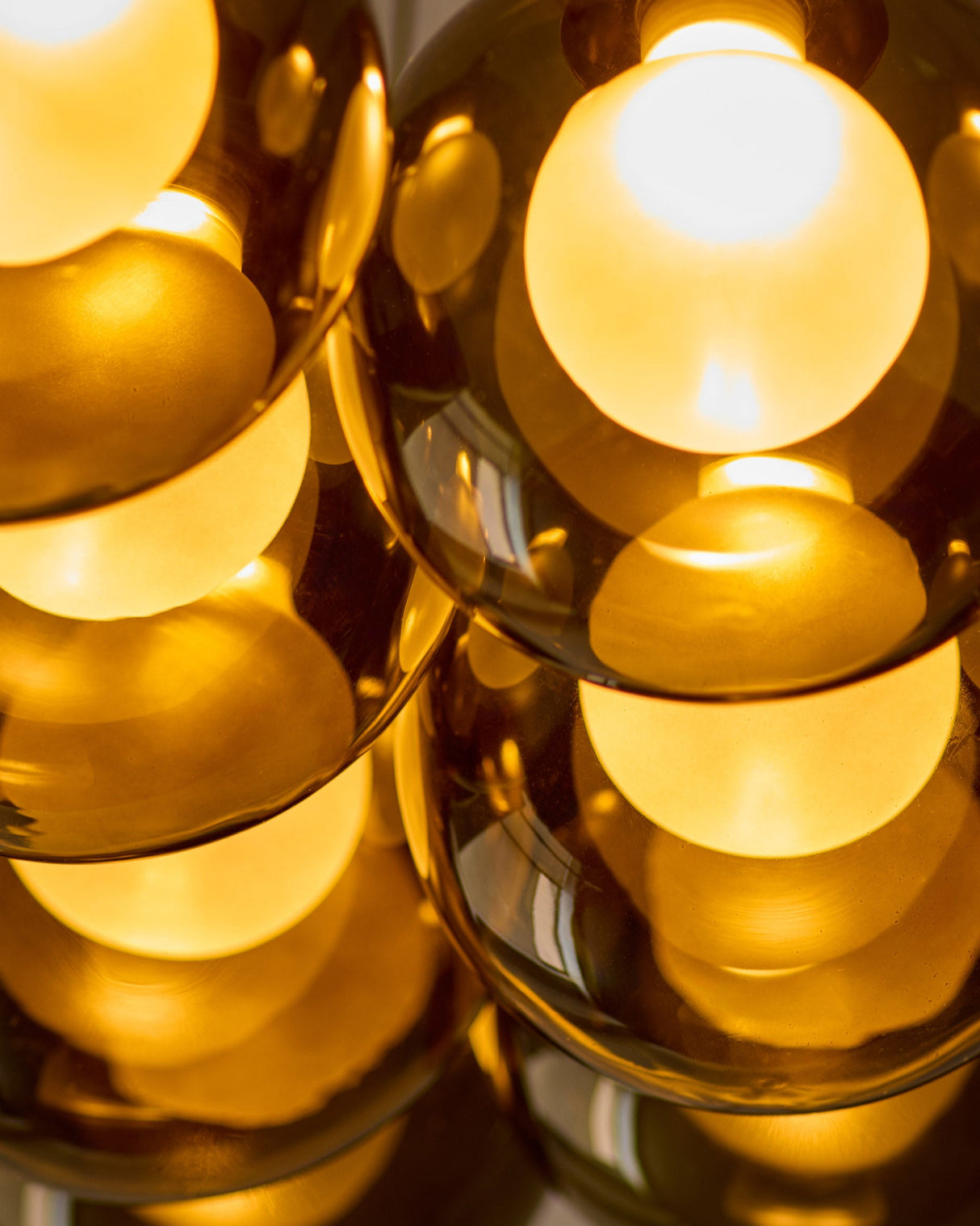 Riley Olive Green Glass Cluster Pendant Light studio shot