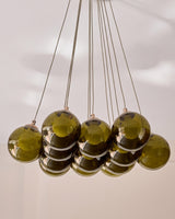 Riley Olive Green Glass Cluster Pendant Light lifestyle