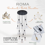 Roma 12 Light Spiral Pendant – Sculptural Multi-Drop Staircase Light