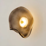 Nordic Curved Glass Japandi Style Glass LED Wall Light