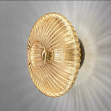 Iron Striped Glass Disc Wall Sconce Cognac studio