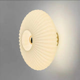 Iron Striped Glass Disc Wall Sconce Frosted White studio