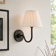 Luvora Wall Lamp 1 Head / Matte Black / White Pleated