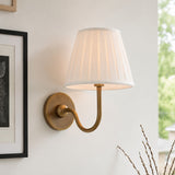 Luvora Wall Lamp 1 Head / Tumbled Brass / White Pleated