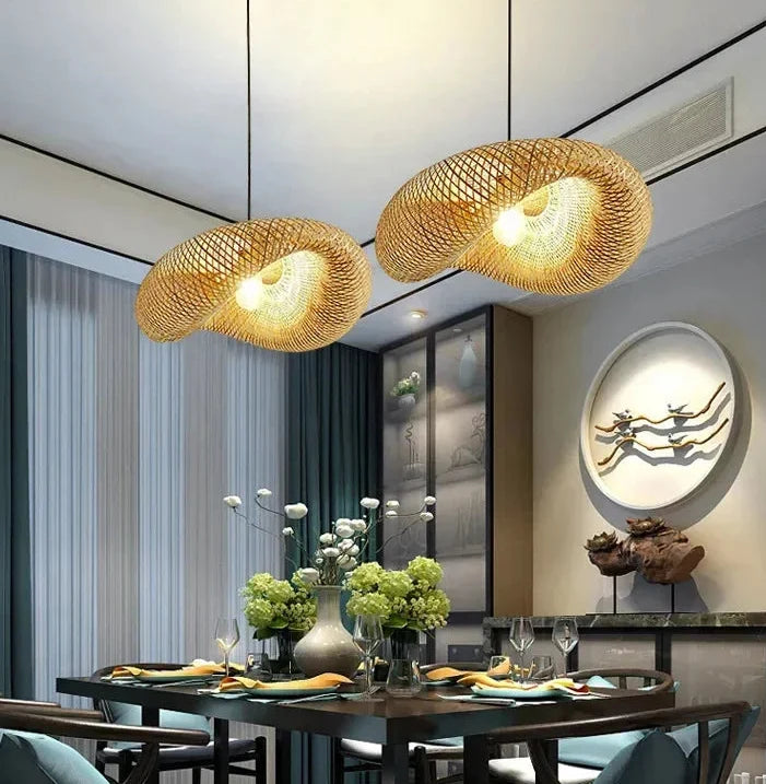 Sorel Bamboo Wicker Chandelier