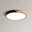 Scandinavian wooden LED flush mount ceiling light black — GildNest UK