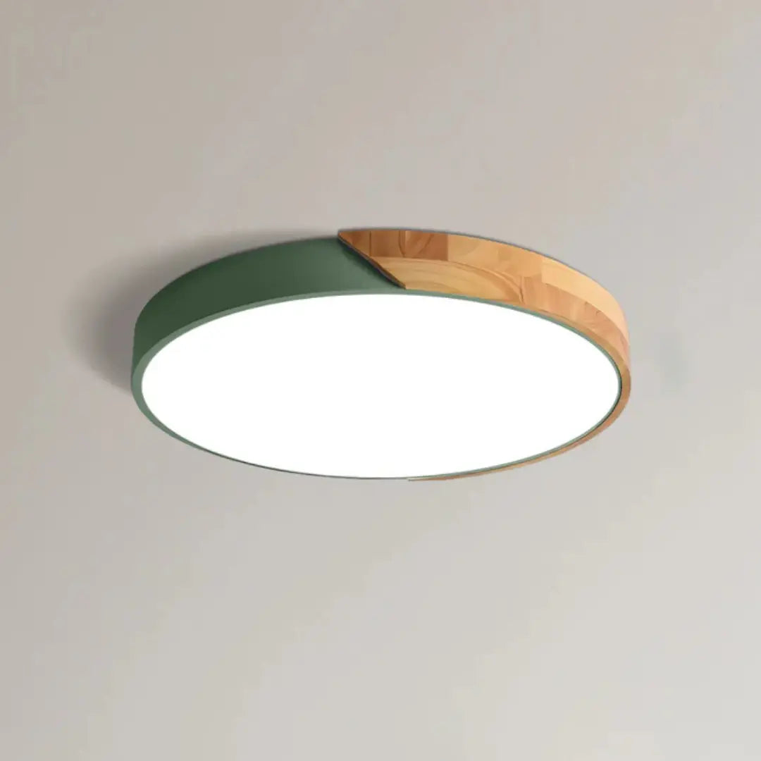 Scandinavian wooden LED ceiling light green — GildNest UK