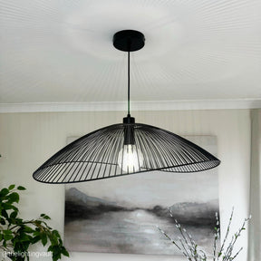 Warwick Pendant – Black Wire Dome Shade