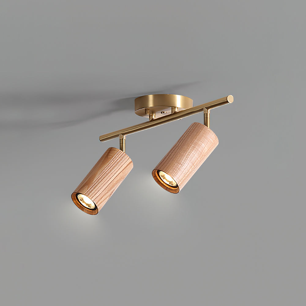 Thio Wooden Track Lighting 2 Heads Wood