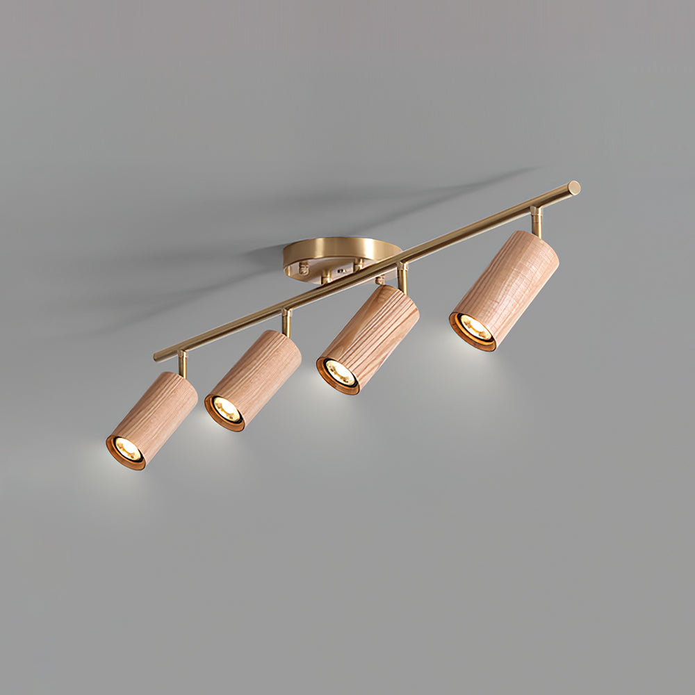 Thio Wooden Track Lighting 4 Heads Wood
