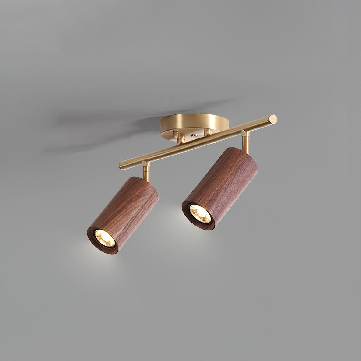 Thio Wooden Track Lighting 2 Heads Walnut