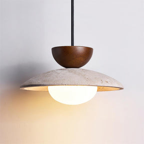 Cleo travertine pendant light Walnut