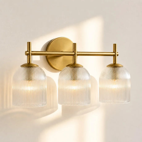 Vireo Farmhouse Cooper Ribbed Glass Wall Sconce