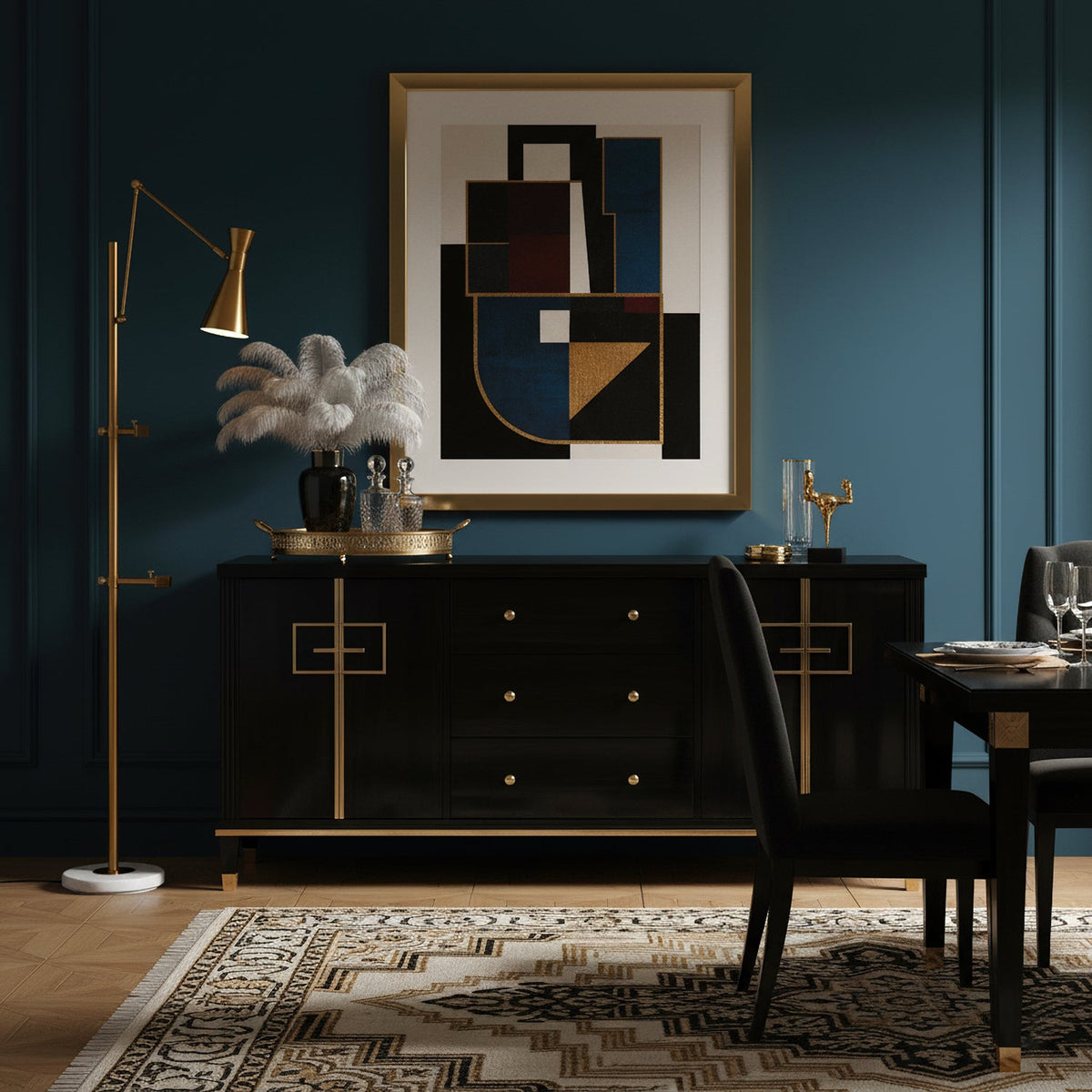 With Frame Support Floor Lamp