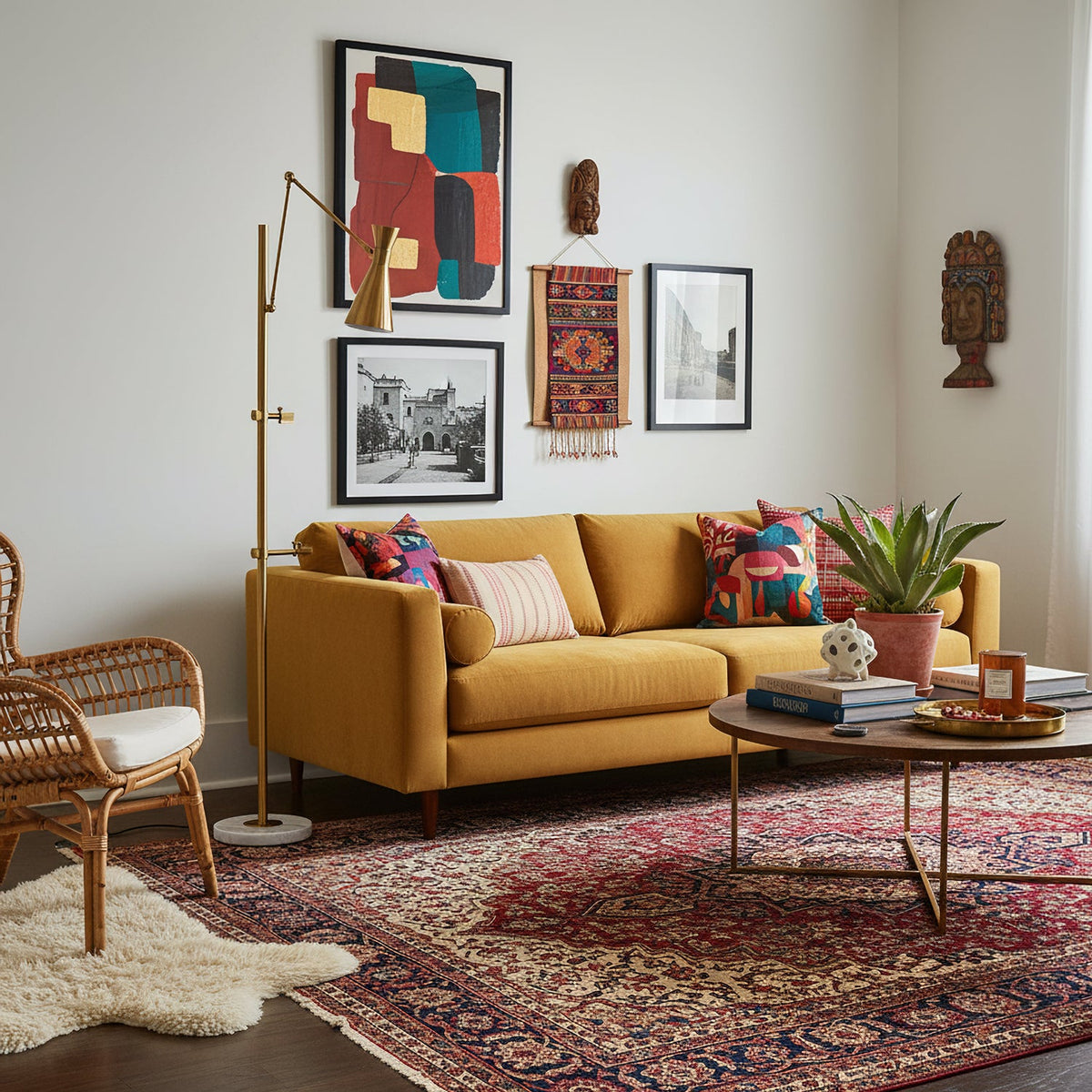 With Frame Support Floor Lamp