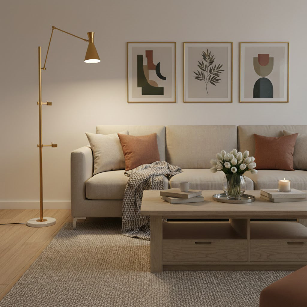 With Frame Support Floor Lamp