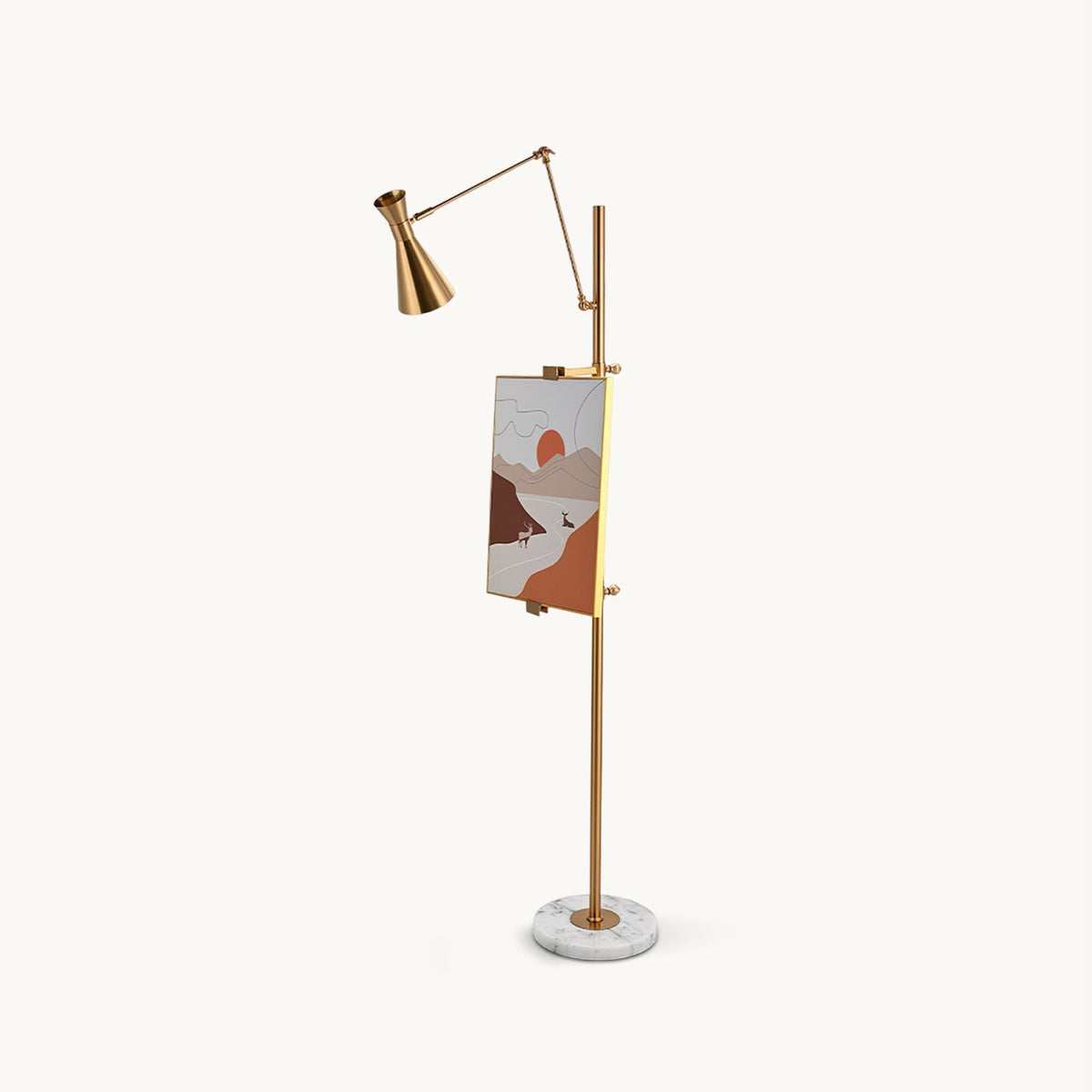 With Frame Support Floor Lamp