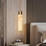 Alabaster brass pendant light detail — GildNest UK