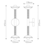Alora Mood Arden 2-Light LED Wall Light ribbed texture close-up