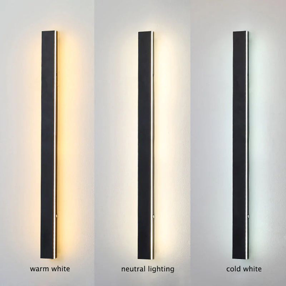 Silex linear outdoor LED wall light matte black — GildNest UK