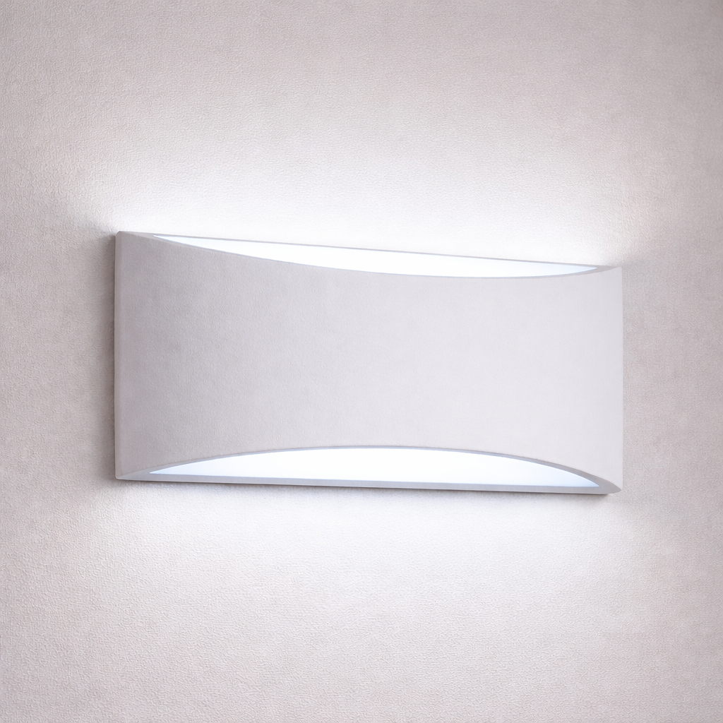 Batlow large plaster wall light cool white 4000K — GildNest UK