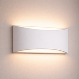 Batlow large white plaster wall light illuminated up and down — GildNest UK