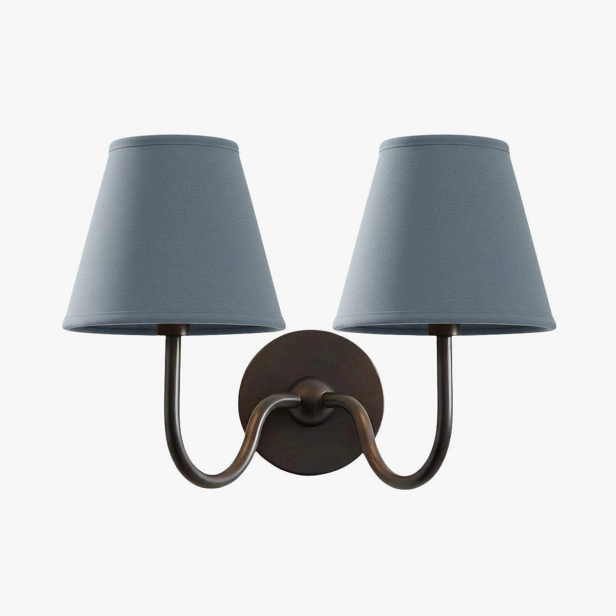 Luvora Wall Lamp 2 Heads / Matte Black / Dusty Blue Plain