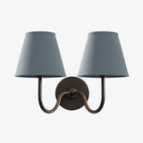 Luvora Wall Lamp 2 Heads / Matte Black / Dusty Blue Plain