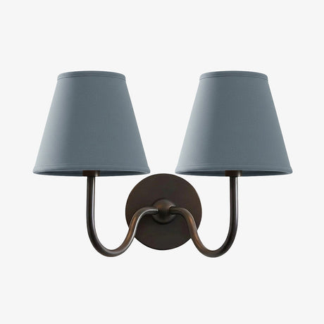 Luvora Wall Lamp 2 Heads / Matte Black / Dusty Blue Plain