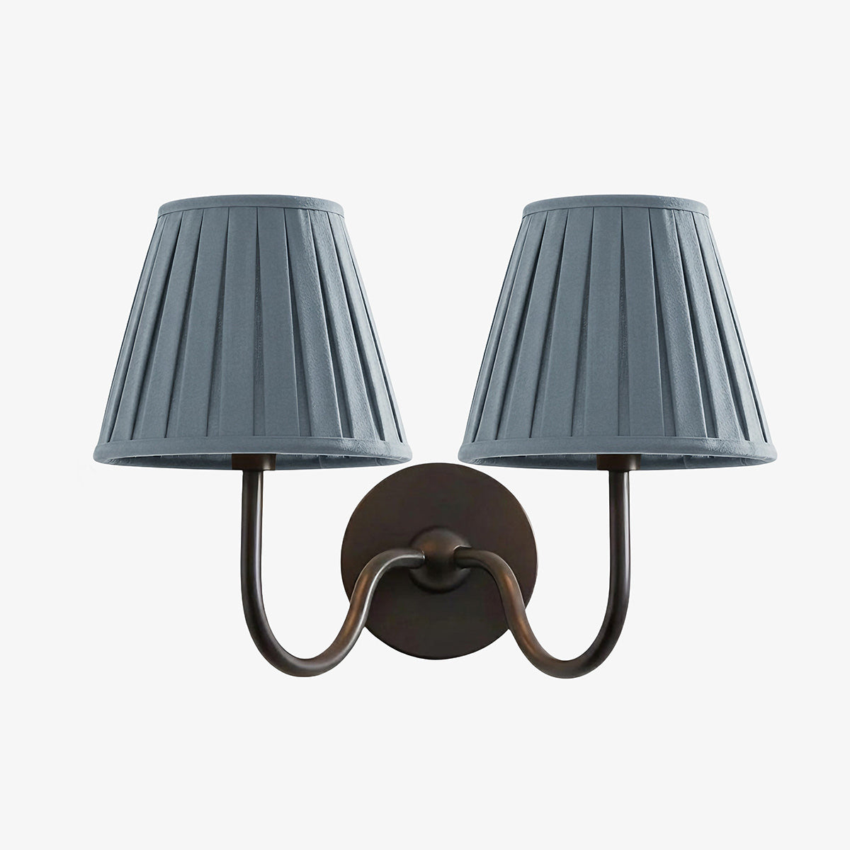 Luvora Wall Lamp 2 Heads / Matte Black / Dusty Blue Pleated