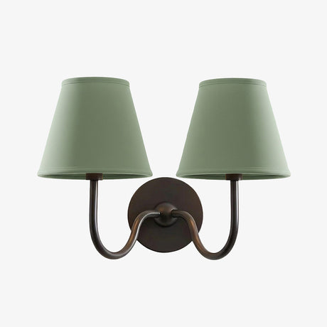Luvora Wall Lamp 2 Heads / Matte Black / Sage Green Plain