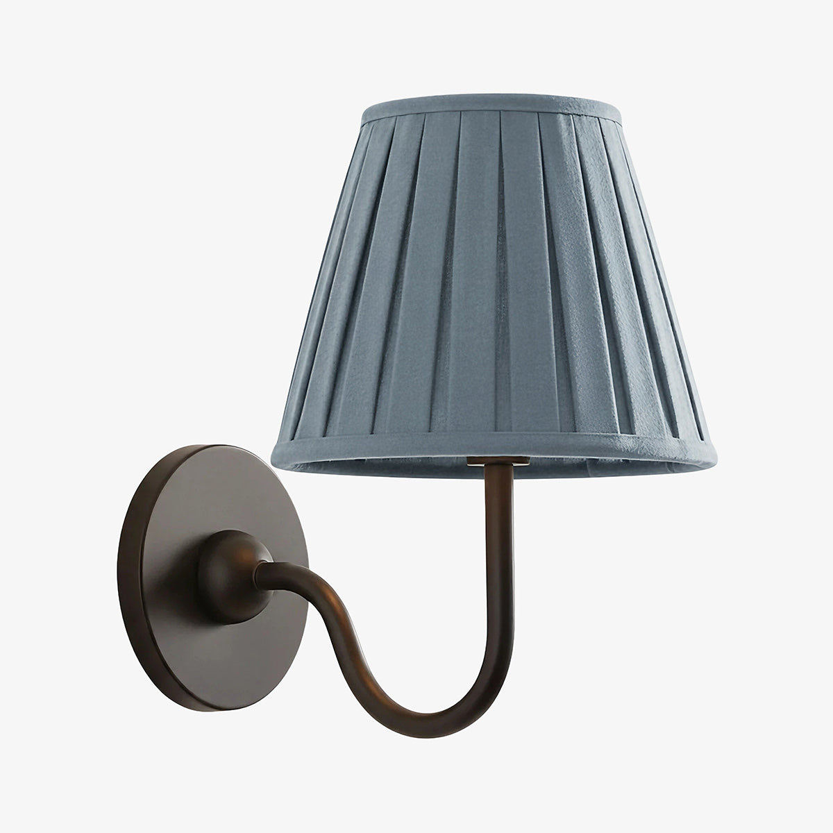 Luvora Wall Lamp 1 Head / Matte Black / Dusty Blue Pleated
