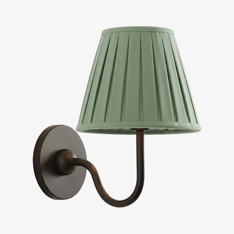 Luvora Wall Lamp 1 Head / Matte Black / Sage Green Pleated