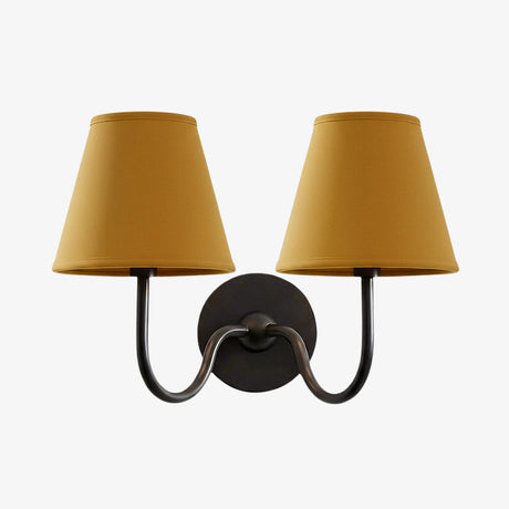 Luvora Wall Lamp 2 Heads / Matte Black / Mustard Yellow Plain
