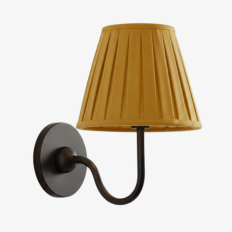 Luvora Wall Lamp 1 Head / Matte Black / Mustard Yellow Pleated