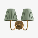 Luvora Wall Lamp 2 Heads / Tumbled Brass / Sage Green Pleated
