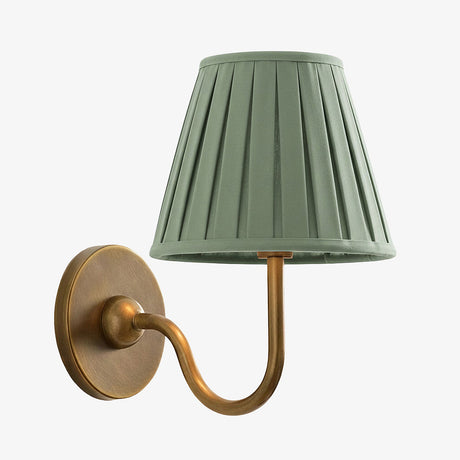 Luvora Wall Lamp 1 Head / Tumbled Brass / Sage Green Pleated