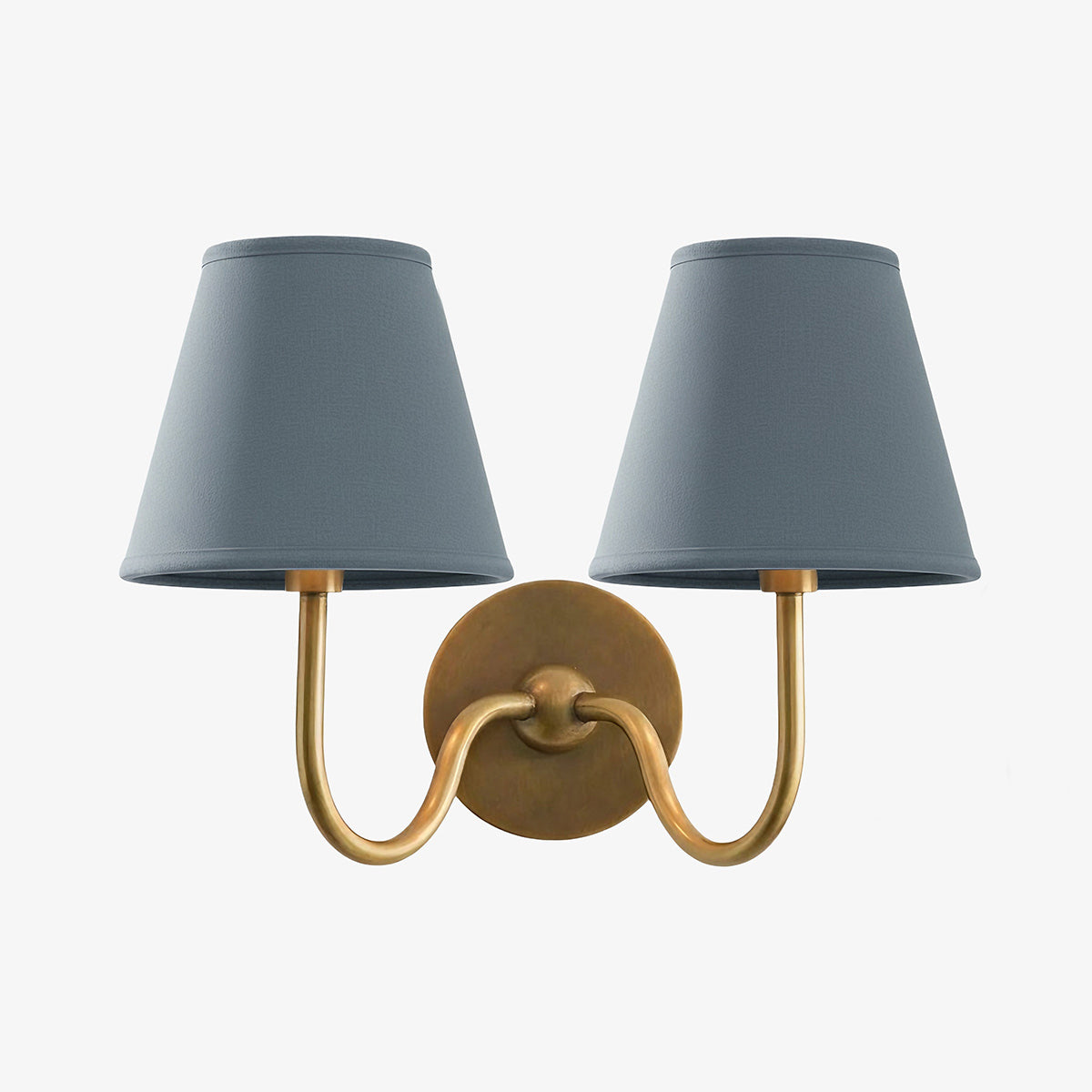 Luvora Wall Lamp 2 Heads / Tumbled Brass / Dusty Blue Plain