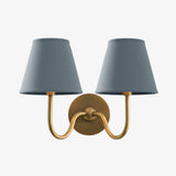 Luvora Wall Lamp 2 Heads / Tumbled Brass / Dusty Blue Plain