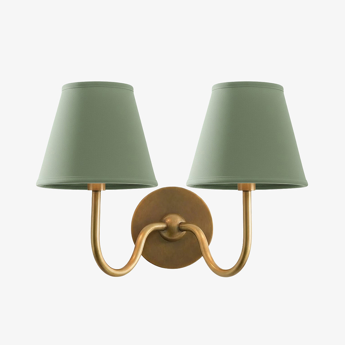 Luvora Wall Lamp 2 Heads / Tumbled Brass / Sage Green Plain