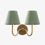 Luvora Wall Lamp 2 Heads / Tumbled Brass / Sage Green Plain