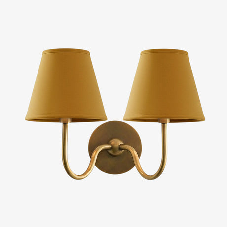Luvora Wall Lamp 2 Heads / Tumbled Brass / Mustard Yellow Plain