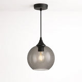 Irvine Matt Black Globe Pendant Light | 4 Glass Finishes