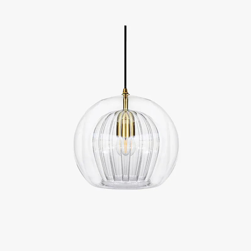 June Glass Globe Pendant Light | Clear & Amber