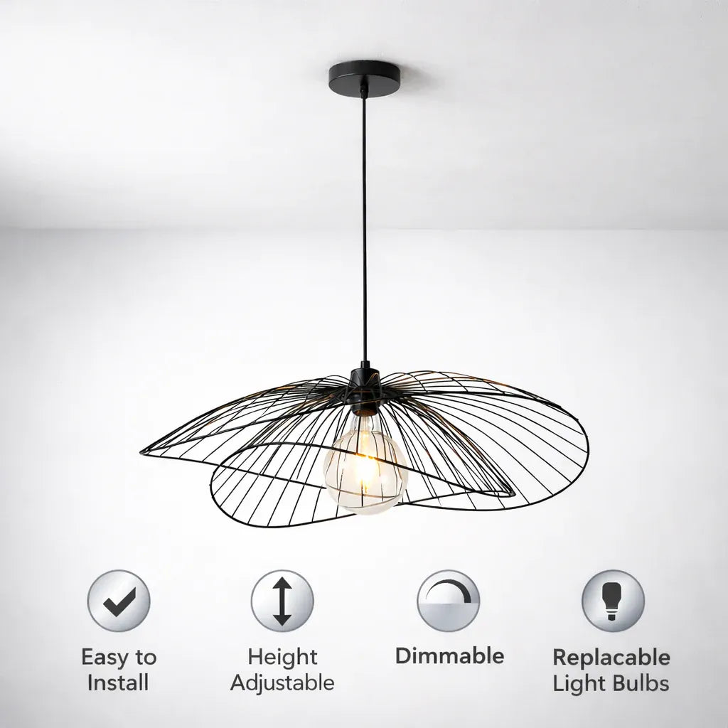Broome 65cm Black Wire Globe Pendant Light